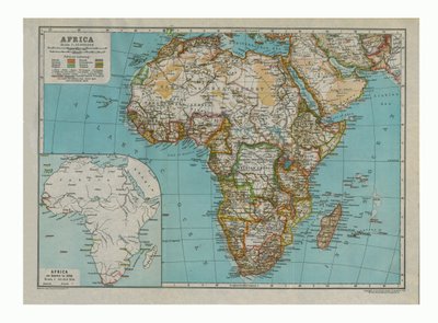 Kart over Afrika, c1910 av Gull Engraving Company