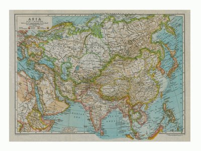 Kart over Asia, c1910 av Gull Engraving Company