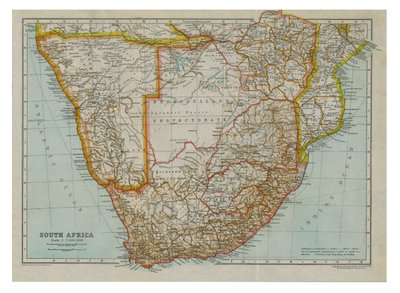 Kart over Sør-Sør-Afrika, c1910 av Gull Engraving Company