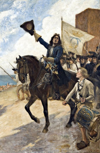 Grande guerre du Nord (1700-1721): Magnus Stenbock (1665-1717), feld marechal suedois, a la bataille de Helsinborg av Gustaf Olaf Cederstrom