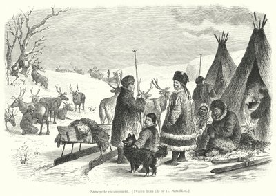 Samoyede leir (gravering) av Gustav (after) Sundblad