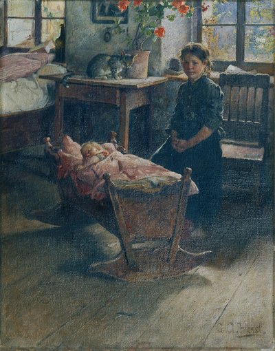 ved vuggen av Gustav Adolf Hessl