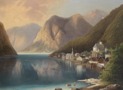 Utsikt over Hallstadt av Gustav Barbarini