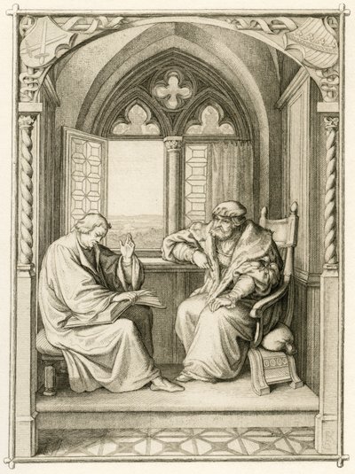 Luther leser for kurfyrsten Johann dem Bestaendigen (Jean I de Saxe av Gustav Ferdinand Leopold Konig