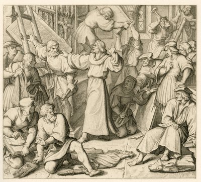 Martin Luther mot ikonoklasmen av Gustav Ferdinand Leopold Konig