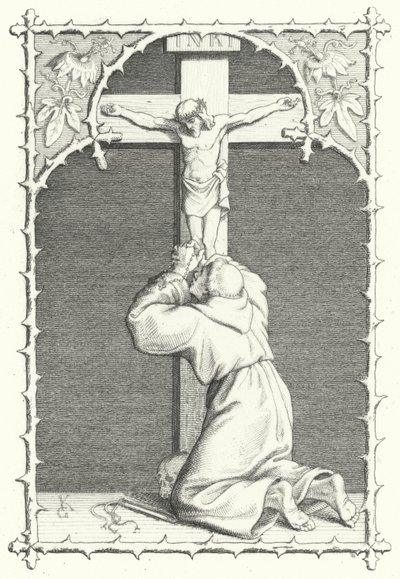 Martin Luther i åndelig pine (gravering) av Gustav Ferdinand Leopold Konig