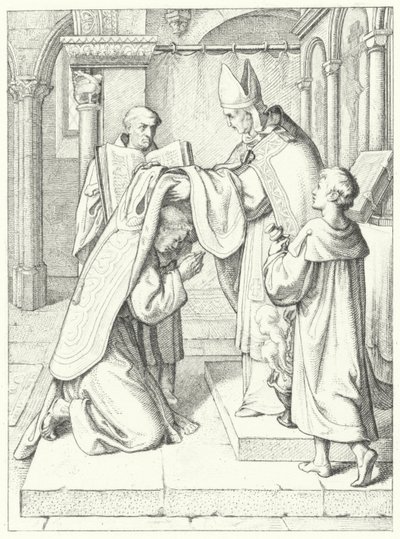 Martin Luther er ordinert til prest av Jerome Scultetus, biskop av Brandenburg ved Erfurt-katedralen, 3. april 1507 av Gustav Ferdinand Leopold Konig