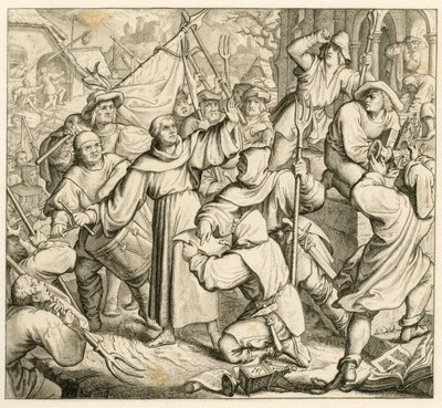 Martin Luther forkynner i Seeburg mot bondekrigen av Gustav Ferdinand Leopold Konig