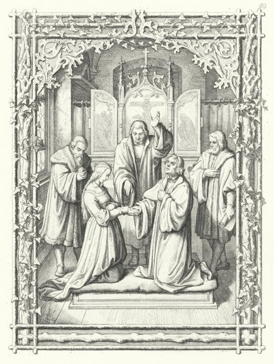 Martin Luthers ekteskap med Katharina von Bora av Gustav Ferdinand Leopold Konig