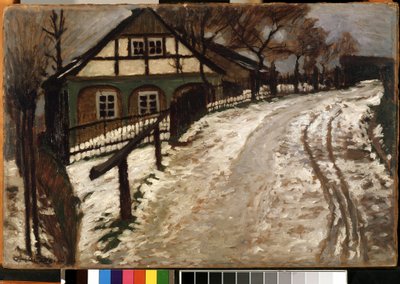 ""Tine"" (Tine) Vinterlandskap på landsbygda, når snøen smelter. Maleri av Gustav Holstein (1876-?) Mikalojus Konstantinas Ciurlionis Fine Arts Museum, Kaunas, Litauen av Gustav Holstein