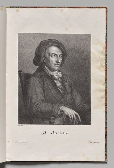 Tysklands berømte forfattere: Portrett av Johann Friedrich Wilhelm Jerusalem av Gustav Karl Friedrich Luderitz