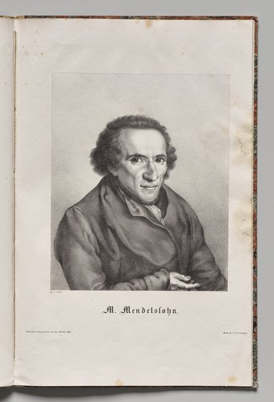 Tysklands berømte forfattere: Portrett av Moses Mendelssohn av Gustav Karl Friedrich Luderitz