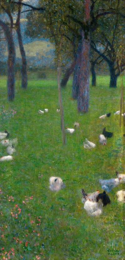 Etter regnet Hage med kyllinger i St. Agatha, 1898 av Gustav Klimt