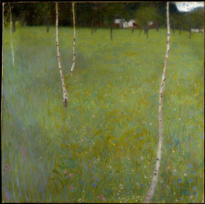 Våningshus med bjørker (unge bjørker) av Gustav Klimt