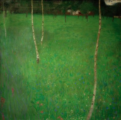 Våningshus med bjørketrær av Gustav Klimt