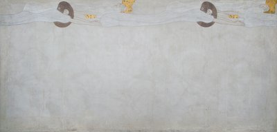Beethoven Frise: Lengselen etter lykke - panel 2, venstre langvegg av Gustav Klimt