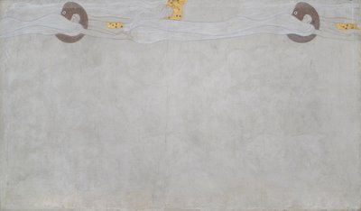 Beethoven Frise: Lengselen etter lykke - Plate 4, venstre langvegg av Gustav Klimt