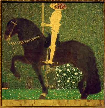 Livet en kamp (ridder; den gyldne ridder) av Gustav Klimt