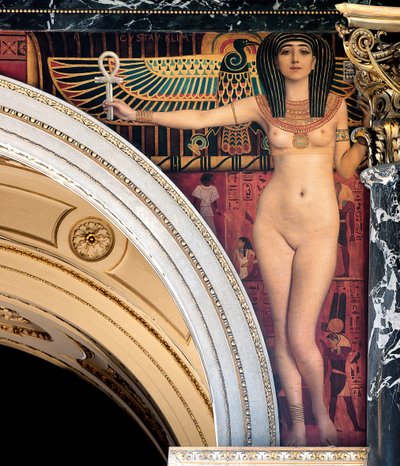 Egypt I. Spandrel over Grand Staircase, Kunsthistorisches Museum, Wien av Gustav Klimt
