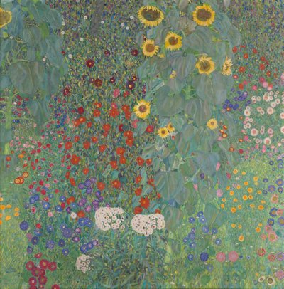 Gårdshage med solsikker av Gustav Klimt