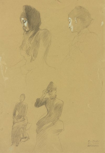 Fire portrettstudier av kvinner av Gustav Klimt