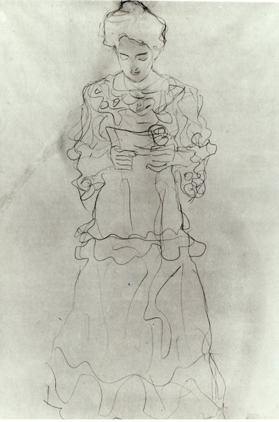 Jente som leser jeg, av Gustav Klimt