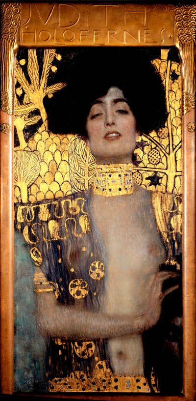 Judith and the Head of Holofernes (Jodith I o Judith und Holofernes) Maleri av Gustav Klimt (1862-1918) 1901 Søn. 84x42 cm Oesterreichische Gallery im Belvedere, Wien, Østerrike av Gustav Klimt
