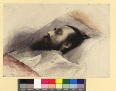 Julius Lott (1836-1883) på dødsleiet av Gustav Klimt