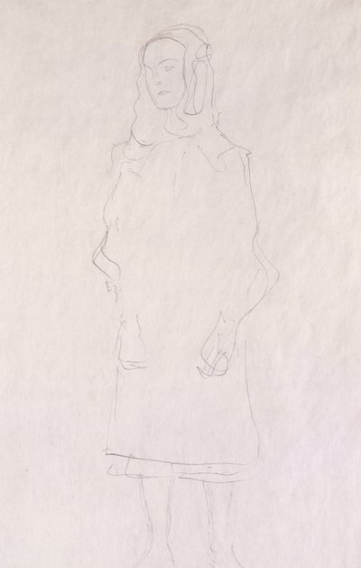 Mada Primavesi, ca. 1925 (blyant på glitrende japansk papir) av Gustav Klimt