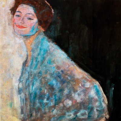 Portrett av en dame i hvitt uferdig, 1917 av Gustav Klimt