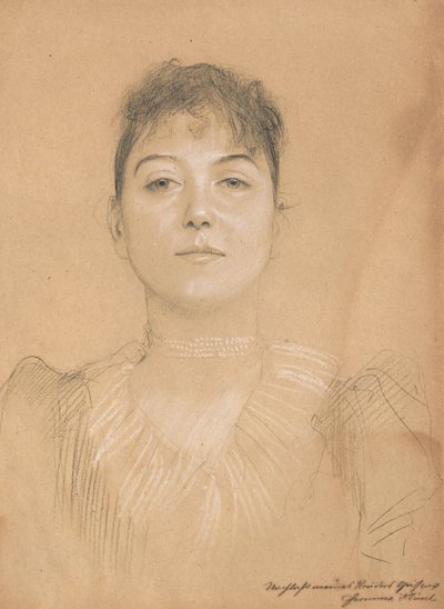 Portrett av en kvinne, ca. 1890-1891 av Gustav Klimt
