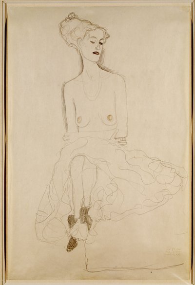 Sittende kvinne, 1908 av Gustav Klimt