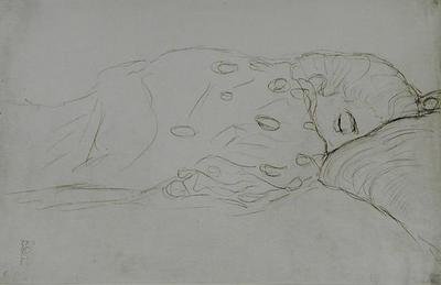 Sover naken av Gustav Klimt