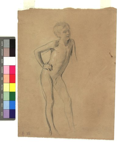 Stående naken gutt av Gustav Klimt