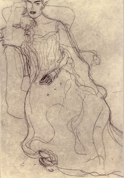 Studie for maleriet Portrett av Adele Bloch-Bauer I av Gustav Klimt