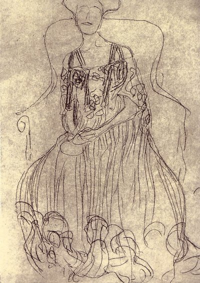 Studie for maleriet Portrett av Adele Bloch-Bauer I av Gustav Klimt