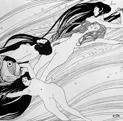 The Blood of Fish, publisert i 'Ver Sacrum' magazine, 1898 av Gustav Klimt