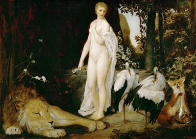 Fabelen - Klimt, Gustav (1862-1918) - 1883 - Olje på lerret - 84,5x117 - Wienermuseet av Gustav Klimt