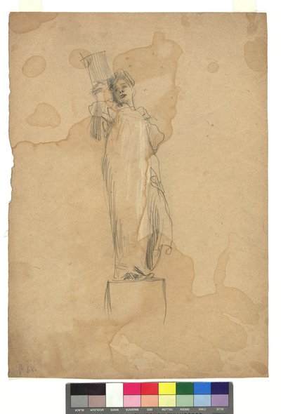 Kvinnelig figur på en sokkel av Gustav Klimt