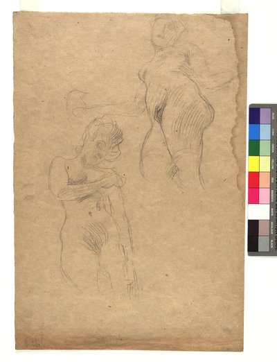 Zwei Studien weiblicher Akte av Gustav Klimt