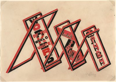 Propagandastand (Workers of the World Unite) av Gustav Klutsis