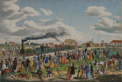 Åpning av jernbanen München-Augsburg 1. september 1839, 1839. av Gustav Kraus