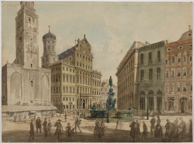 Perlach-tårnet og Augsburg rådhus av Gustav Kraus
