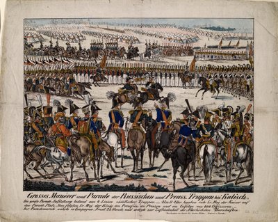 Russisk-prøyssisk parade i Kalisz 1835, ca. 1850 av Gustav Kühn