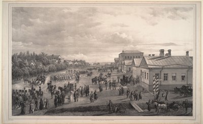 Parade av Chevalier Gardes gjennom Krasnoye Selo, 1848 av Gustav Schwarz