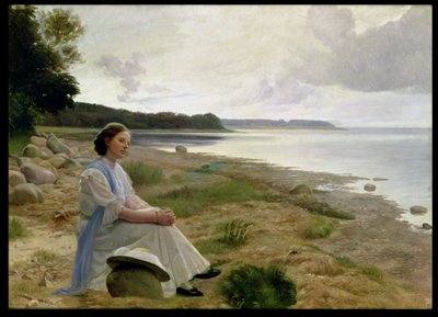 On The Beach (olje på lerret) av Gustav Vermehren