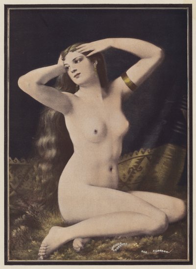 Sommerens gleder (farge litho) av Gustave Henri Eugene Delhumeau