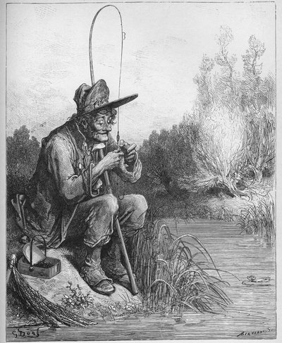 Le petit poisson et le pecheur - The fisherman and the little fish - from 