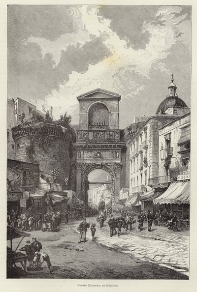 Porta Capuana i Napoli av Gustave Bauernfeind