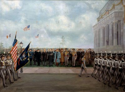 "The marechal Joffre on mission in Washington" av Gustav Brock (1881-1945). 1917 (olje på lerret) av Gustave Brock